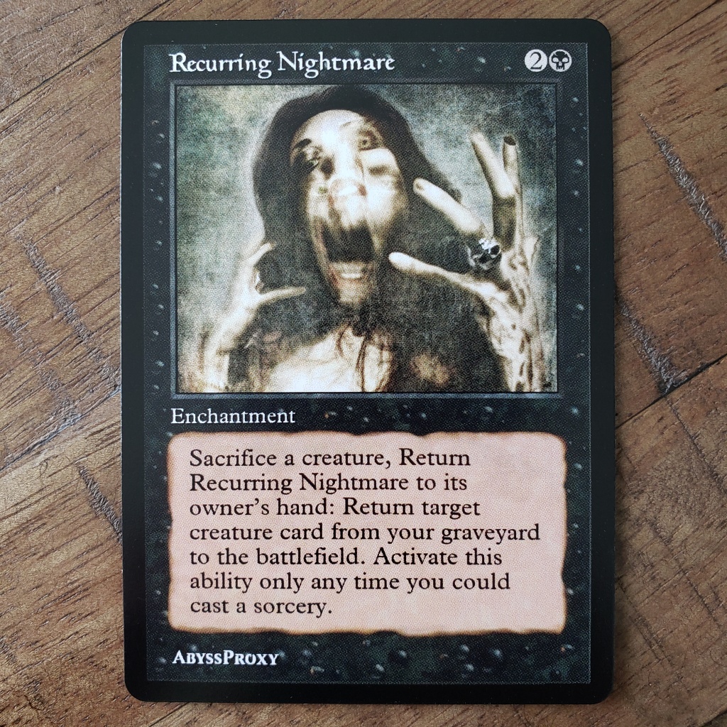 Recurring Nightmare [Exodus]  Recurring nightmares, Magic the gathering  cards, Nightmare